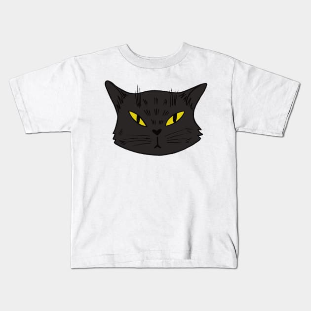 Portrait of a disgruntled cat Kids T-Shirt by Zjuka_draw